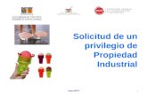 Solicitud de un privilegio de Propiedad Industrial 1 mayo 2014.