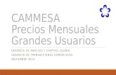 CAMMESA Precios Mensuales Grandes Usuarios GERENCIA DE ANALISIS Y CONTROL GLOBAL GERENCIA DE TRANSACCIONES COMERCIALES NOVIEMBRE 2014.