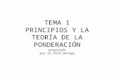 TEMA 1 PRINCIPIOS Y LA TEORÍA DE LA PONDERACIÓN preparado por el Prof.Abregú.