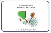 1 Matemáticas III Tema I FUNCIONES M. en C. Gal Vargas Neri.