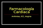 Farmacología Cardiaca Arritmias, ICC, Angina. Antiarrítmicos Las células cardiacas individuales se despolarizan y repolarizan para formar potenciales.