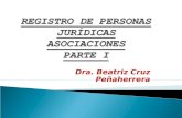 Dra. Beatriz Cruz Peñaherrera. El Registro de Personas Jurídicas es el regulado en el art. 2024 del C.C. Comprende los siguientes libros: Asociaciones.