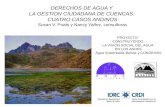 PROYECTO: CONSTRUYENDO LA VISION SOCIAL DEL AGUA EN LOS ANDES Agua Sustentable-Bolivia y CONDESAN DERECHOS DE AGUA Y LA GESTION CIUDADANA DE CUENCAS: CUATRO.