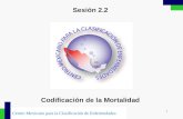 Centro Mexicano para la Clasificación de Enfermedades 1 Sesión 2.2 Codificación de la Mortalidad CIE CIF.