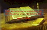 196 Aniversario Natalicio de M. Paulina Von Mallinckrodt 1817 *** 2013.