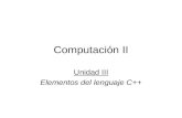 Computación II Unidad III Elementos del lenguaje C++