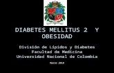 DIABETES MELLITUS 2 Y OBESIDAD División de Lípidos y Diabetes Facultad de Medicina Universidad Nacional de Colombia Marzo 2010.
