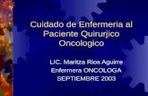 Cuidado de Enfermeria al Paciente Quirurjico Oncologico LIC. Maritza Rios Aguirre Enfermera ONCOLOGA SEPTIEMBRE 2003.