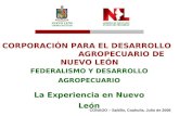 CORPORACIÓN PARA EL DESARROLLO AGROPECUARIO DE NUEVO LEÓN FEDERALISMO Y DESARROLLO AGROPECUARIO La Experiencia en Nuevo León CONAGO – Saltillo, Coahuila.