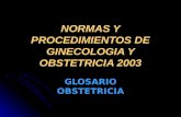 NORMAS Y PROCEDIMIENTOS DE GINECOLOGIA Y OBSTETRICIA 2003 GLOSARIOOBSTETRICIA.