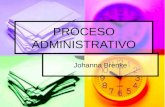 PROCESO ADMINISTRATIVO Johanna Brenke. Proceso Administrativo Serie de actividades independientes utilizadas por la administración de una organización.