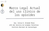 Marco Legal Actual del uso clínico de los opioides Dra. Silvia R. Allende Pérez Jefe del Servicio de Cuidados Paliativos Instituto Nacional de Cancerología.