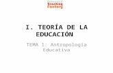 I. TEORÍA DE LA EDUCACIÓN TEMA 1: Antropología Educativa.
