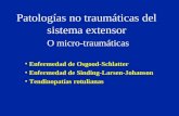 Patologías no traumáticas del sistema extensor O micro-traumáticas Enfermedad de Osgood-Schlatter Enfermedad de Sinding-Larsen-Johanson Tendinopatías rotulianas.