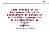 Cómo avanzar en la implementación de la perspectiva de género en actividades y proyectos de la Diputación de Cáceres Abril 2010 Abril 2010 Mercedes Cabrejas.