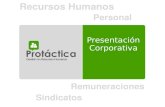 Presentación Corporativa Personal Remuneraciones Sindicatos Recursos Humanos.