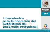 Lineamientos para la operación del Subsistema de Desarrollo Profesional Septiembre 23, 2008.