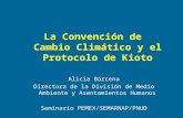 La Convención de Cambio Climático y el Protocolo de Kioto Alicia Bárcena Directora de la División de Medio Ambiente y Asentamientos Humanos Seminario PEMEX/SEMARNAP/PNUD.