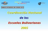 REPÚBLICA BOLIVARIANA DE VENEZUELA Coordinación Nacional de las Escuelas Bolivarianas 2005 ANEXO ESTUDIOS DE CASOS Nº2.