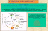 Termodinámica 3. Principios de termodinámica química Termodinámica Estudia los niveles de energía y la transferencia de energía entre sistemas y entre.