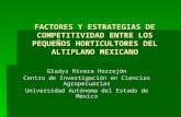 FACTORES Y ESTRATEGIAS DE COMPETITIVIDAD ENTRE LOS PEQUEÑOS HORTICULTORES DEL ALTIPLANO MEXICANO Gladys Rivera Herrejón Centro de Investigación en Ciencias.