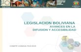 COMITÉ CONSULTIVO BVS LEGISLACION BOLIVIANA AVANCES EN LA DIFUSION Y ACCESIBILIDAD.