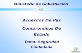 Ministerio de Gobernación Acuerdos De Paz Compromisos De Estado Tema: Seguridad Ciudadana.