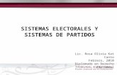 SISTEMAS ELECTORALES Y SISTEMAS DE PARTIDOS Lic. Rosa Olivia Kat Canto Febrero, 2010 Diplomado en Derecho Electoral.