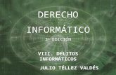 JULIO TÉLLEZ VALDÉS DERECHO INFORMÁTICO 3 a EDICIÓN VIII. DELITOS INFORMÁTICOS.