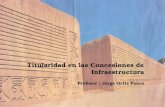 Titularidad en las Concesiones de Infraestructura Profesor : Jorge Ortiz Pasco.