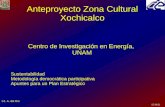 20/04/2015 ©J. A. del Río Anteproyecto Zona Cultural Xochicalco Centro de Investigación en Energía, UNAM Sustentabilidad Metodología democrática participativa.