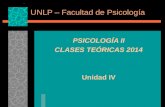PSICOLOGÍA II CLASES TEÓRICAS 2014 Unidad IV UNLP – Facultad de Psicología.