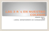 LAS 3 R´s EN NUESTRO COLEGIO GRADO ONCE 2014 LIDERA DEPARTAMENTO DE HUMANIDADES.