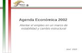 Agenda Económica 2002 Alentar el empleo en un marco de estabilidad y cambio estructural Abril 2002.