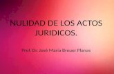NULIDAD DE LOS ACTOS JURIDICOS. Prof. Dr. José María Breuer Planas.