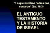“Lo que nuestros padres nos contaron” (Sal. 78,3) EL ANTIGUO TESTAMENTOY LA HISTORIA DE ISRAEL.