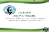 Modulo III Derecho Ambiental “Normativas Ambientales para el Manejo Integral y Sostenible de los Residuos y Desechos sólidos”