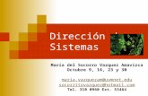 Dirección de Sistemas María del Socorro Vazquez Amavizca Octubre 9, 16, 23 y 30 maria.vazquezam@uvmnet.edu socorritovazquez@hotmail.com Tel. 310 0960 Ext.
