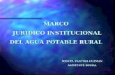 MARCO JURIDICO INSTITUCIONAL JURIDICO INSTITUCIONAL DEL AGUA POTABLE RURAL DEL AGUA POTABLE RURAL MIGUEL PANTOJA GUZMAN ASISTENTE SOCIAL.