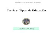 FEBRERO 2015 FUNDAMENTOS DE PEDAGOGIA DIDACTICA II Teoría y Tipos de Educación.
