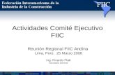 Reunión Regional FIIC Andina Lima, Perú. 25 Marzo 2008 Ing. Ricardo Platt Secretario General Actividades Comité Ejecutivo FIIC.