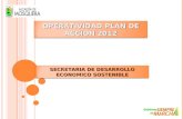 OPERATIVIDAD PLAN DE ACCION 2012 SECRETARIA DE DESARROLLO ECONOMICO SOSTENIBLE.