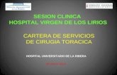 SESION CLINICA HOSPITAL VIRGEN DE LOS LIRIOS HOSPITAL UNIVERSITARIO DE LA RIBERA CARTERA DE SERVICIOS DE CIRUGIA TORACICA 28 marzo 2013.