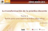 La transformación de la práctica docente Tema 1 Retos para una nueva práctica educativa JUNIO 2012.