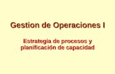 Gestion de Operaciones I Estrategia de procesos y planificación de capacidad.