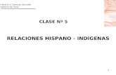 1 CLASE Nº 5 RELACIONES HISPANO - INDÍGENAS Historia y Ciencias Sociales Historia de Chile.