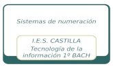 Sistemas de numeración I.E.S. CASTILLA Tecnología de la información 1º BACH.