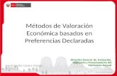 Métodos de Valoración Económica basados en Preferencias Declaradas Dirección General de Evaluación, Valoración y Financiamiento del Patrimonio Natural.