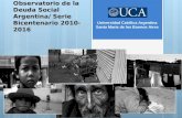 Observatorio de la Deuda Social Argentina/ Serie Bicentenario 2010-2016 Universidad Católica Argentina Santa María de los Buenos Aires.