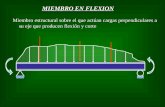 MIEMBRO EN FLEXION Miembro estructural sobre el que actúan cargas perpendiculares a su eje que producen flexión y corte.